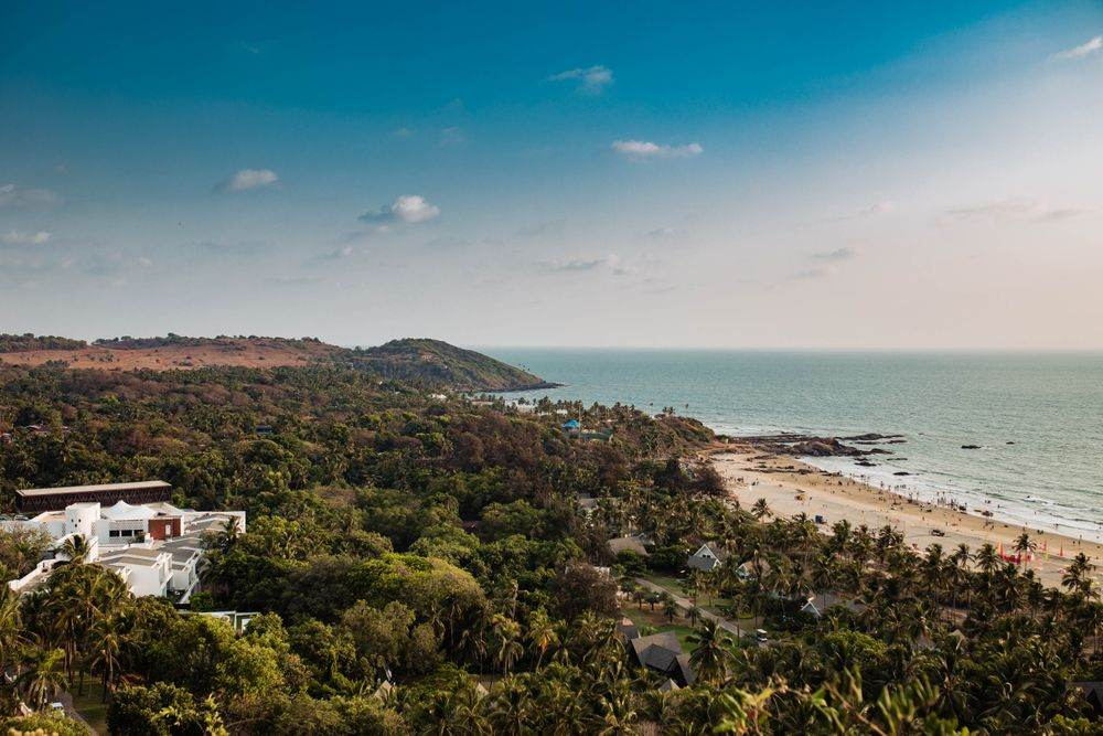Aerial view of the Goa coastline