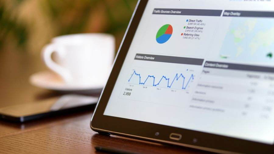 Analytics dashboard on a tablet