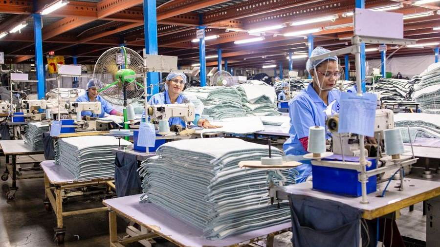 Garment factory production floor